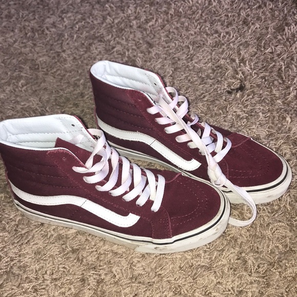 Vans Shoes - Maroon high top Vans